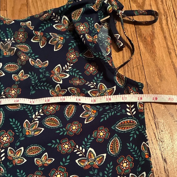 Molly Bracken Navy and Teal Floral Blouse - Picture 9 of 11